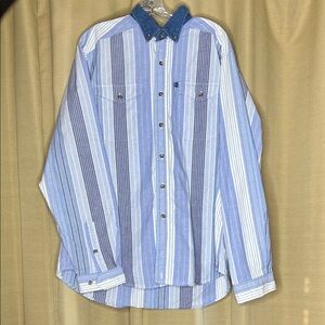 Rough stock panhandle slim Blue Striped Men's Shirt
161/2(35/36) button down
